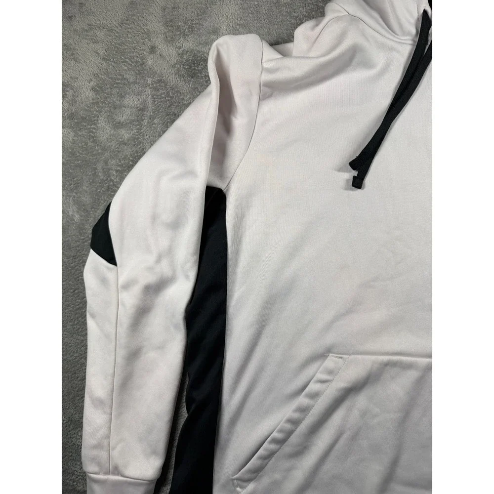 Nike Therma-FIT Hoodie Men's XL White Black Swoosh Quarter Zip Pullover